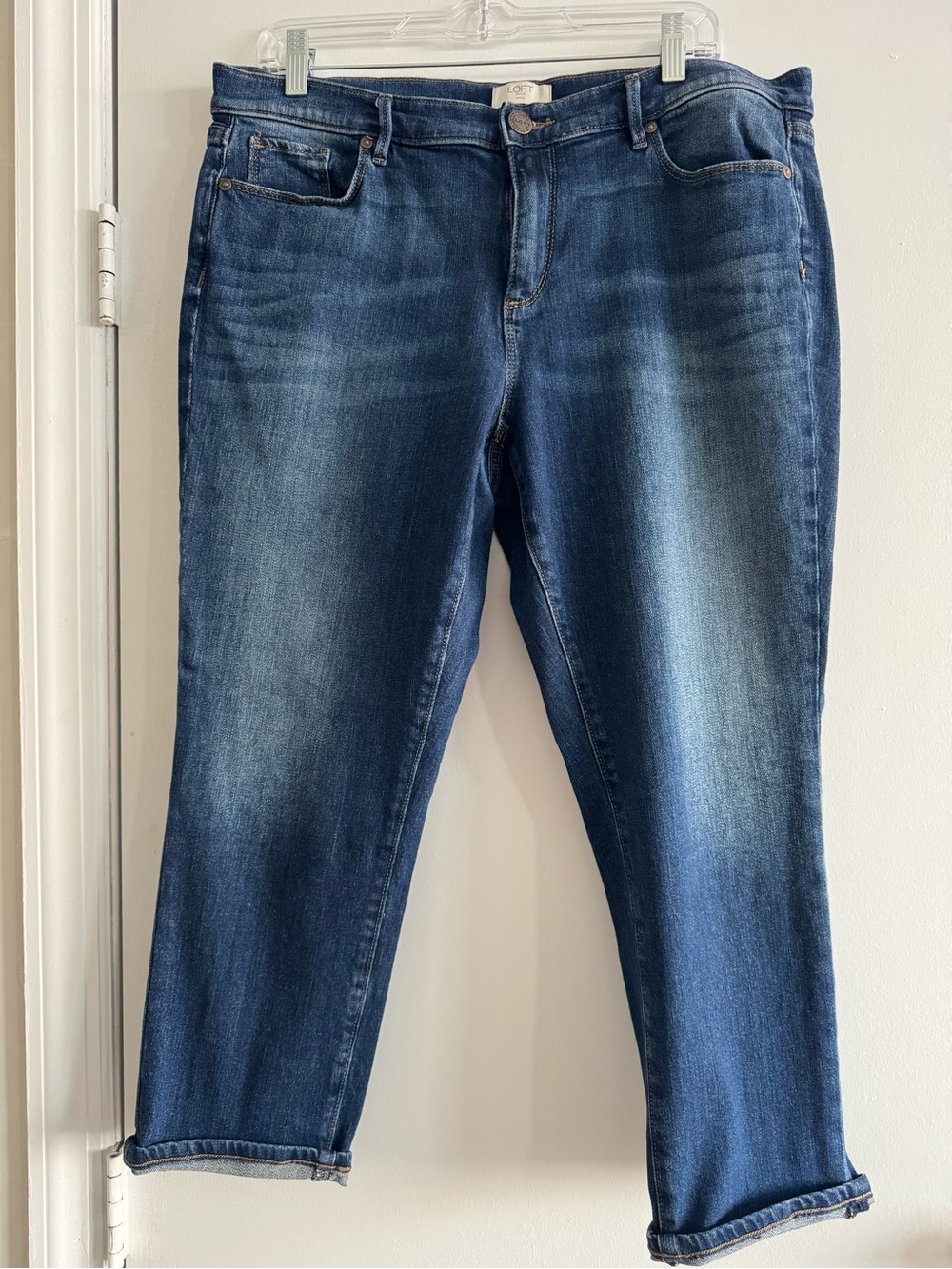 Loft Outlet Classic Women's Dark Blue Stretch Crop Jeans